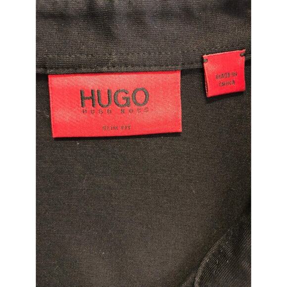 VTG Hugo Boss Men’s Collared Short Sleeve Polo T Shirt Size M Black Gray - Picture 4 of 15